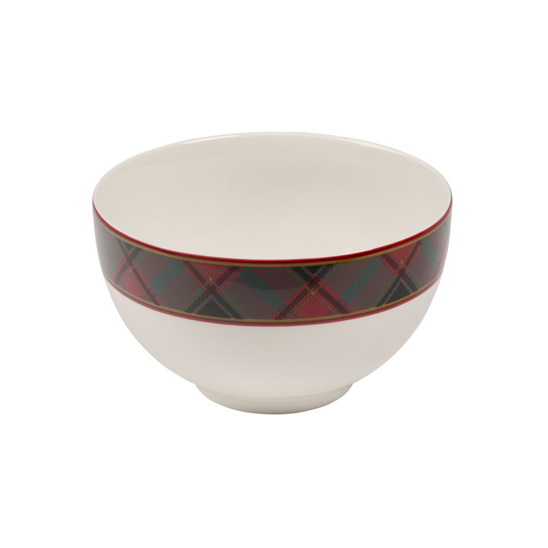 Spode Christmas Tree Christmas Tree Tartan Rice Bowl - 24 Oz, Set of 4