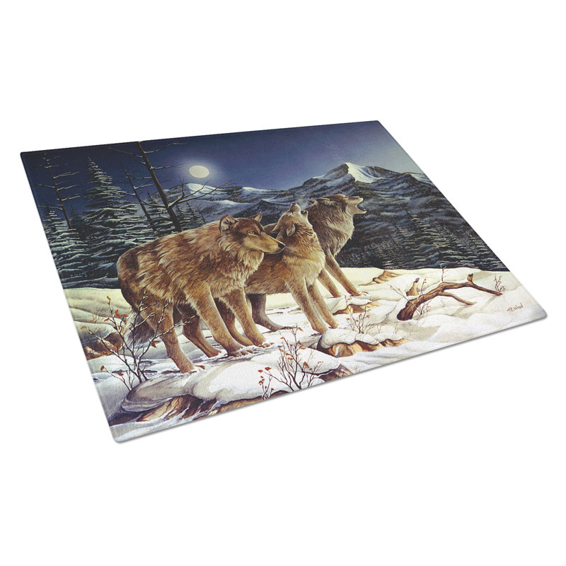 Planche à découper en verre de loup east urban home wolves en pleurs