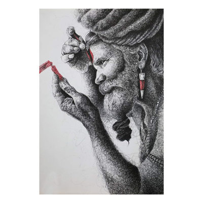 Saint Of Banaras | Pen On Paper | By Arushi Tripathi