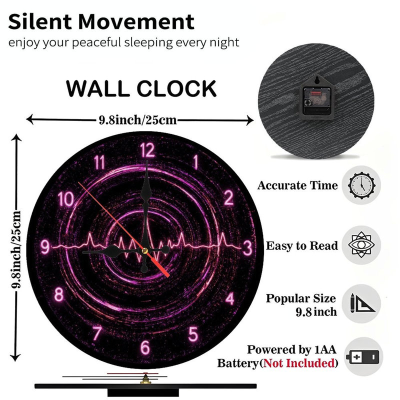 Horloge lumineuse avec battement de cœur