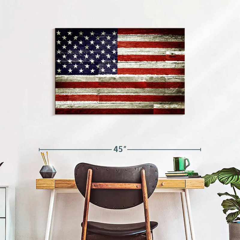 Borges American Flag Rustic, 24" H x 36" W