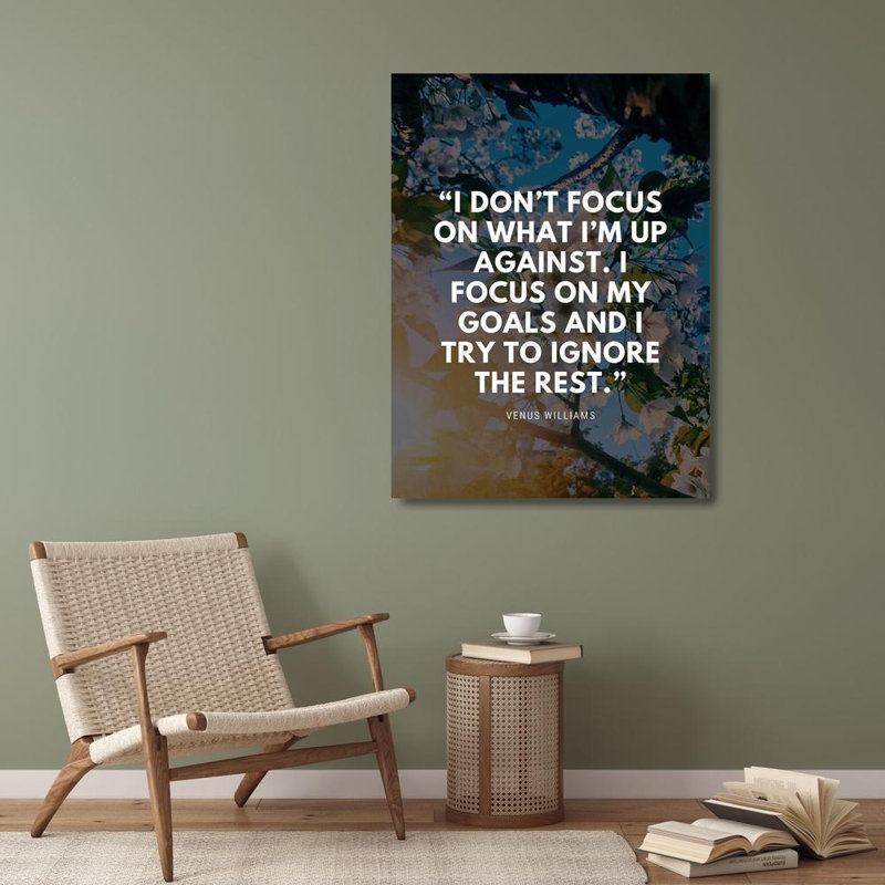 Art sur toile tendue Triny ArtsyQuotes, Venus Williams, citation: Mes objectifs ArtsyQuotes-001277, H 36 po x l 28 po