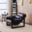 Fauteuil de style rétro pour bureau, avec revêtement en cuir hydrofuge amovible, structure en bois d'hévéa, housse de coussin de siège médiévale moderne noir antique, surface, sans métal, salon approprié,-1946834423