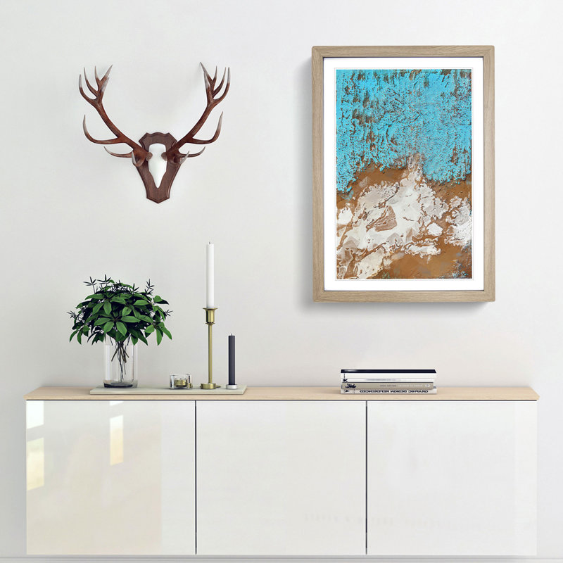 Power of Love in Abstract - Framed Print, 76cm H x 50cm W x 2cm D, Oak