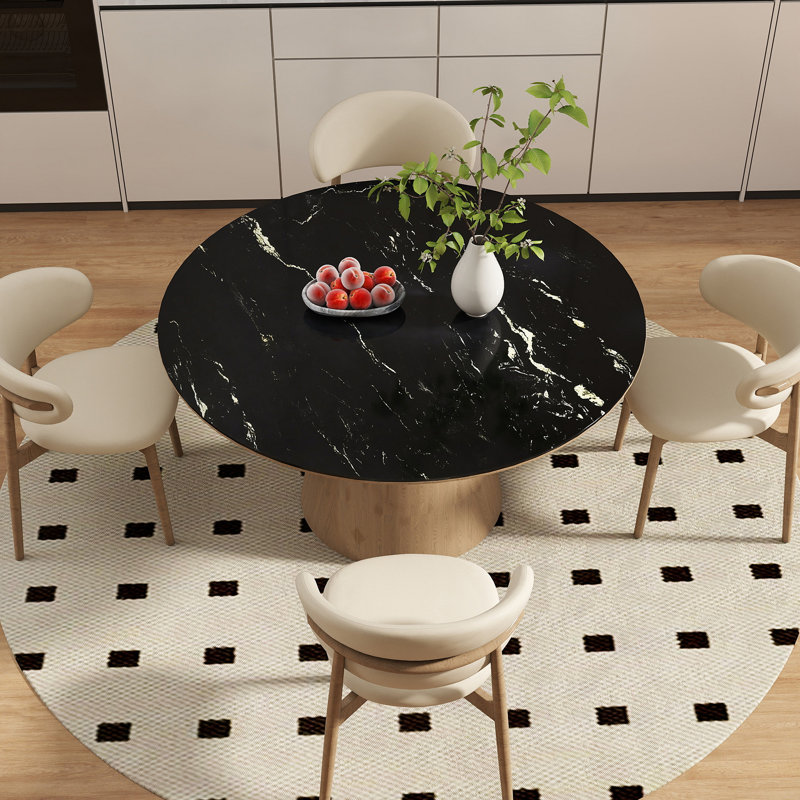 Plateau de table rond en verre trempé 24 po, Noir, H 0,31 po x L 24 po x l 24 po