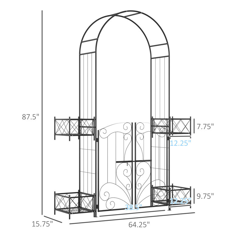 Outsunny 7' Garden Arch Arbor