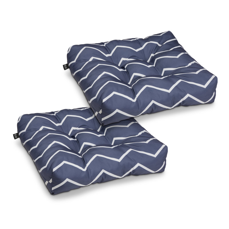 Bergholt Patio Seat Cushion, 19in. W, Navy Chevron