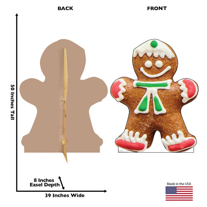 Life-Size Gingerbread Man Cookie Cardboard Cutout