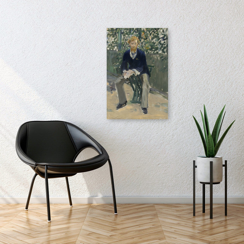 George Moore dans le jardin de l'artiste, vers 1879. Portrait abstrait contemporain. Estampe murale., H 36 po x l 24 po