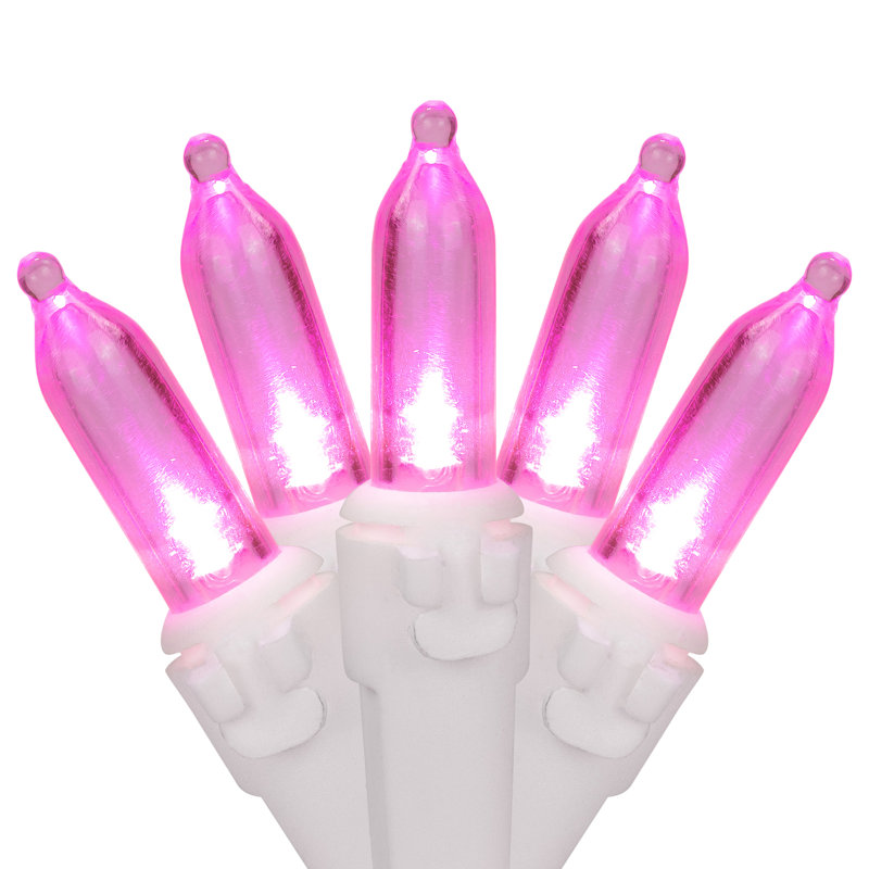 Guirlande de 100 lumières DEL, Rose / blanc, 50
