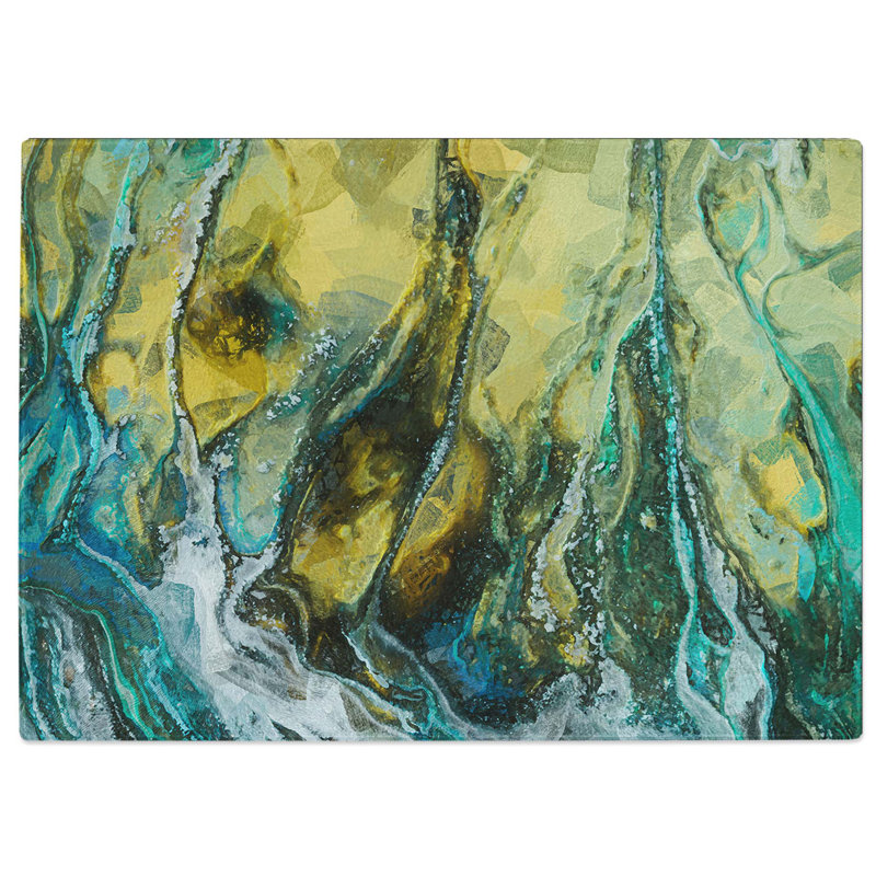 Tempered Glass Voice of Eternity in Abstract Cutting Board, 28.5 cm W x 20 cm L