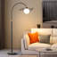 Lampe sur pied arquée 62 po avec abat-jour sphérique réglable à 180 ° avec interrupteur marche / arrêt pour le salon, la lecture, la chambre à coucher et les ampoules de bureau incluses