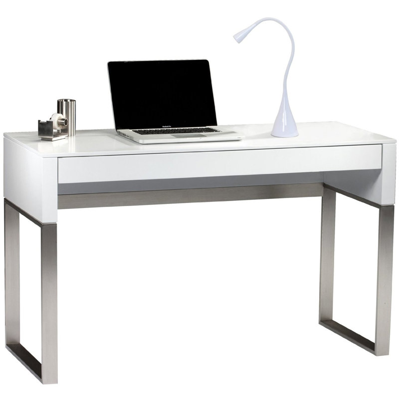 Lampe de table arquée 14 po Silber, Blanc