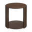 Table de bout ronde à lattes en bois avec tablette ouverte Estie-1262311604