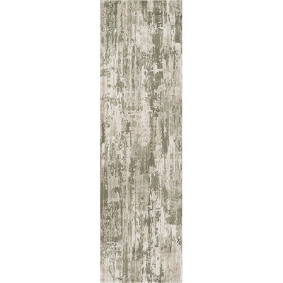 Andrew Green & Beige Abstract High-Low Modern Rug
