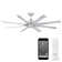 66" 8 - Blade Outdoor / Indoor Smart Ceiling Fan with Remote Control Included, Works With Google Assistant, Amazon Alexa and IOS/Android Mobile APP