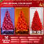  Arbre de Noël 7 pi en PVC rouge avec 1100 branches et 400 lumières bicolores
