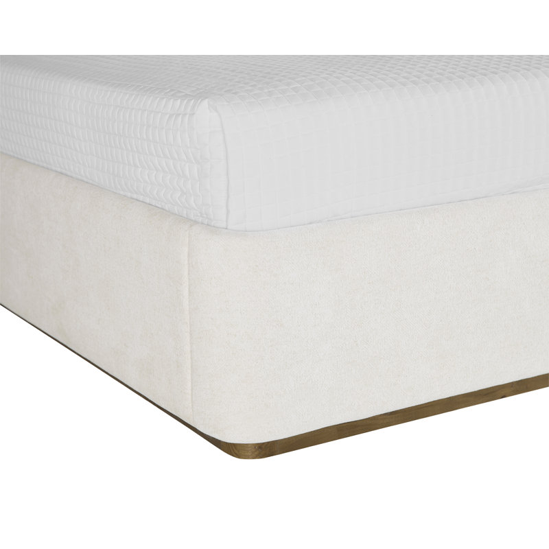 JAMILLE Solid Wood Bed, King, White