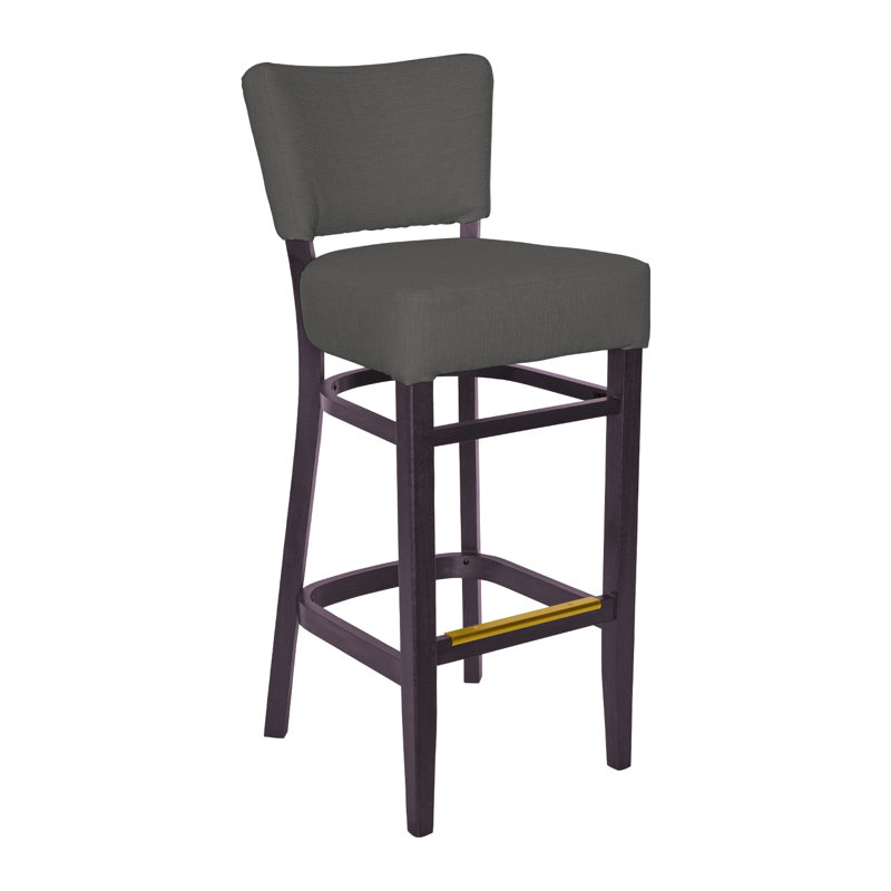 Tabouret de bar Madison, Acajou foncé, Gris