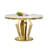 Round Dining Table Set, Faux Marble Dining Table & Velvet Chairs with Stainless Steel Pedestal, 44.88" Dining Room Table and Chairs Set, Luxury Circle Dining Table Set-1654389220-1654389219-1654964509
