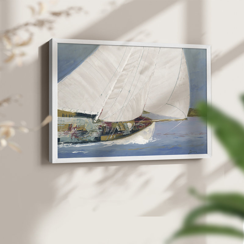 LAC SAILING - Impression encadrée - réaménageable, H 8 po x l 10 po, Blanc