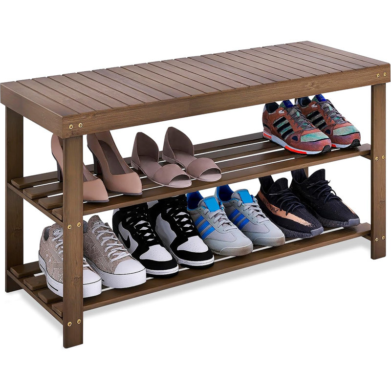 6 Pair Shoe Rack, Walnut