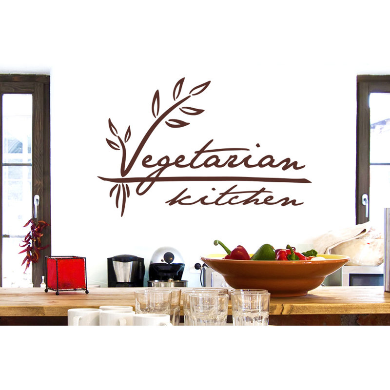 Vegetarian Kitchen Wall Sticker, Brown, Medium