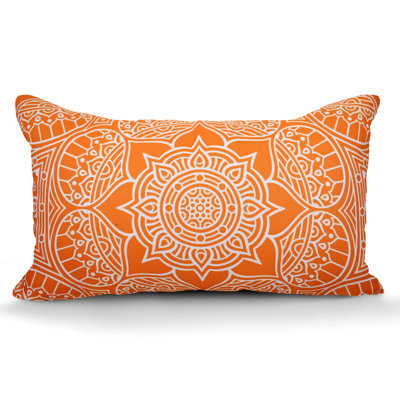 Damask Outdoor Reversible Throw Pillow