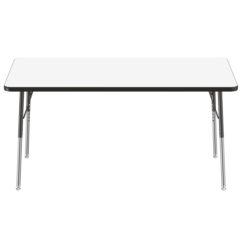 Table d'activités rectangulaire, 30" x 60", Tableau blanc / noir, Roulement pivotant standard