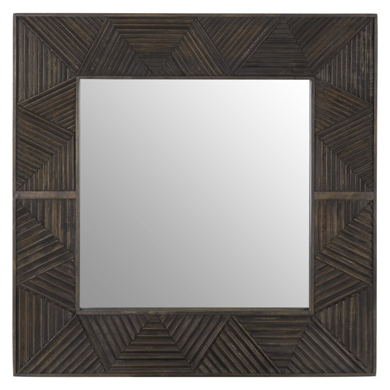 Sherouse Solid Wood Flat Wall Mirror