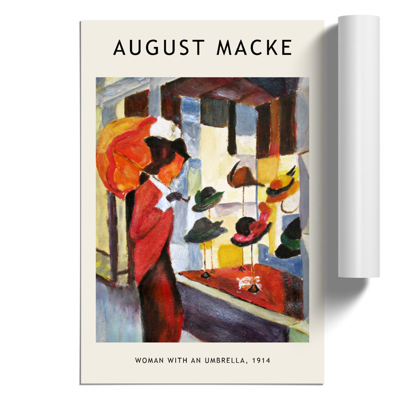 Woman by the Hat Shop Print by August Macke - Frameless Print, 59cm H x 42cm W x 0.1cm D