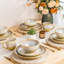 Service de table en céramique 12 pièces pour 4 personnes - Ensemble de bols et assiettes en porcelaine légère | Résistant aux égratignures | Va au four, au micro-ondes et au lave-vaisselle