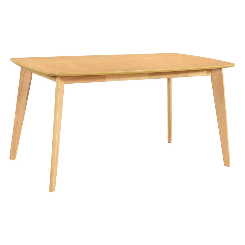 Table de salle à manger en bois naturel au fini chêne naturel - 6 pour la cuisine décontractée et 6, conception en bois