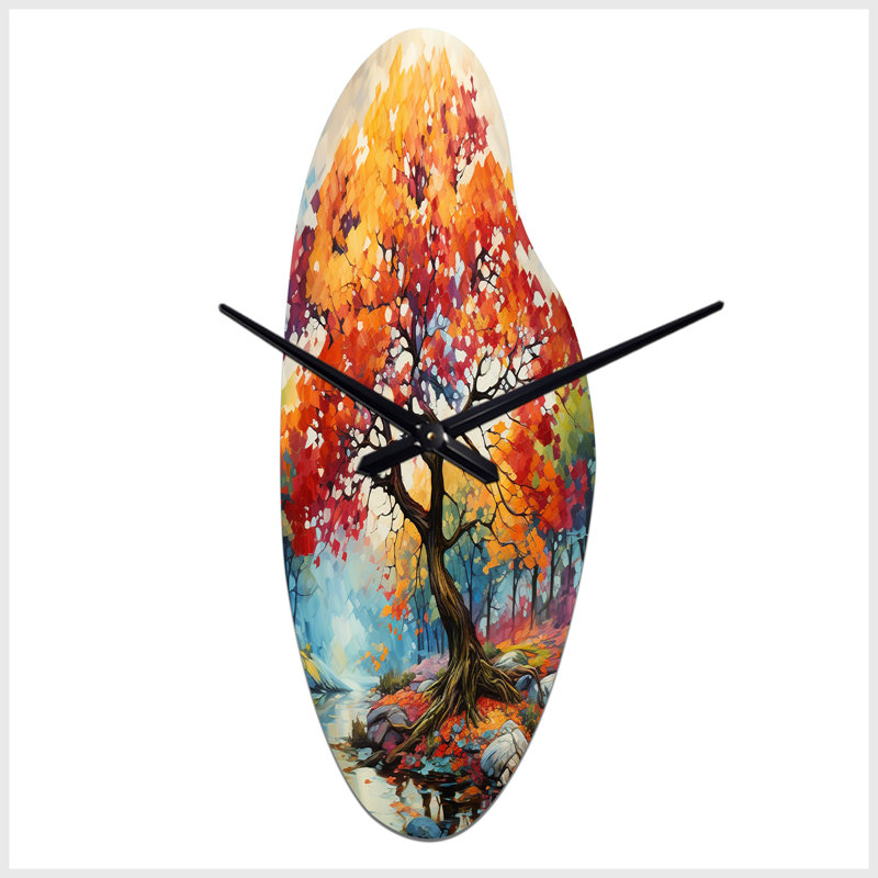 Zavis - Curved Shape Unique Tree Maple Wall Clock, Moyenne
