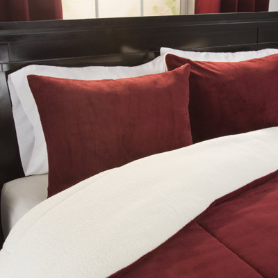  Ensemble de literie Sherpa - Ensemble de couvre-lit en polaire avec taies décoratives - Literie chaude et confortable