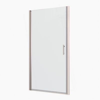 1 3/8" Adjustment,Universal Pivot Shower Door, Open Outside, With 1/4" Tempered Glass Finish