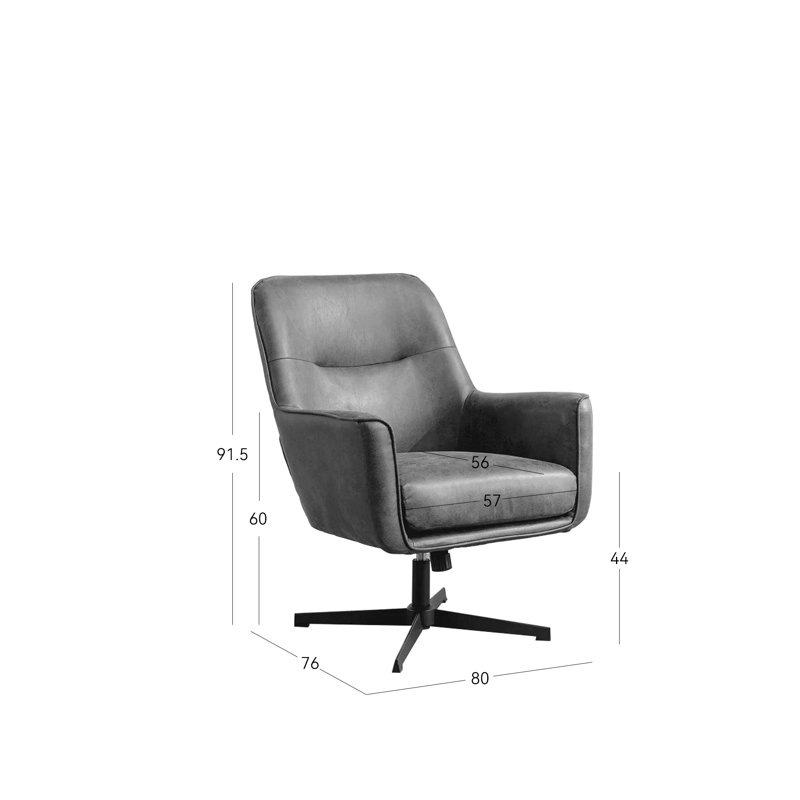 Adalade Faux Leather Swivel Accent Chair, Tan