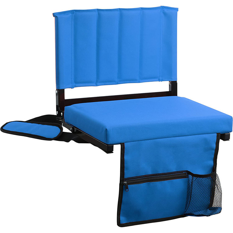 Siège de stade pliable avec coussins Bridgetta, Bleu
