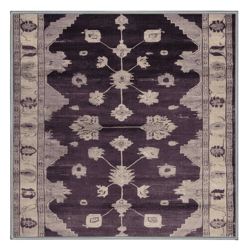 Tapis brun lavable à la machine, Carré 6 pi