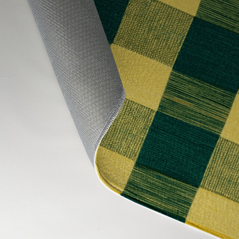 Tapis d'intérieur et d'extérieur à carreaux vert, Rectangle 5 pi x 7 pi