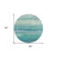 Tapis d'intérieur rond lavable rayé turquoise 8 pi