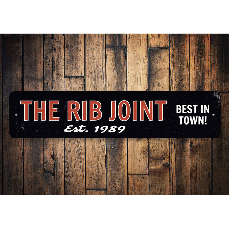 Plaque en aluminium The Rib Joint, H 4 po x l 18 po x P 0,04 po