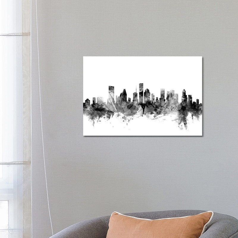 Houston, Texas In Black & White by Michael Tompsett - Wrapped Canvas Gallery-Wrapped Canvas Giclée