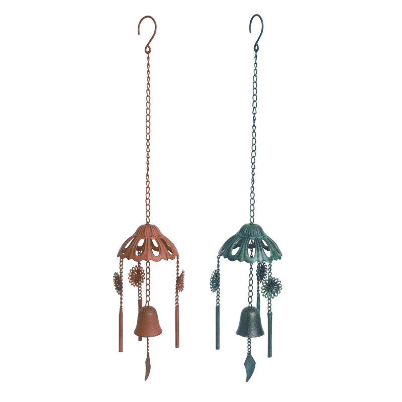  Ensemble de 2 décorations de printemps en métal carillon rustique