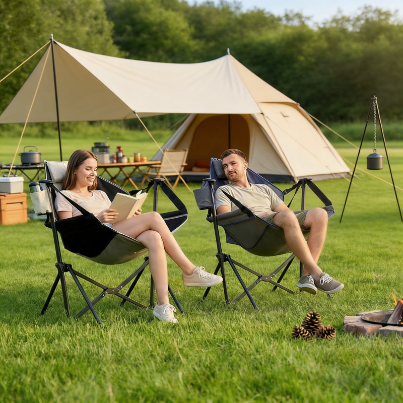 Portable Hammock Camping Chair Light Beige, Beige