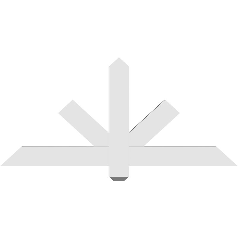 Support de pignon en PVC de qualité architecturale Kennewick, H 22 po x l 48 po (pas: 11/12), P 2 po x F 4 po