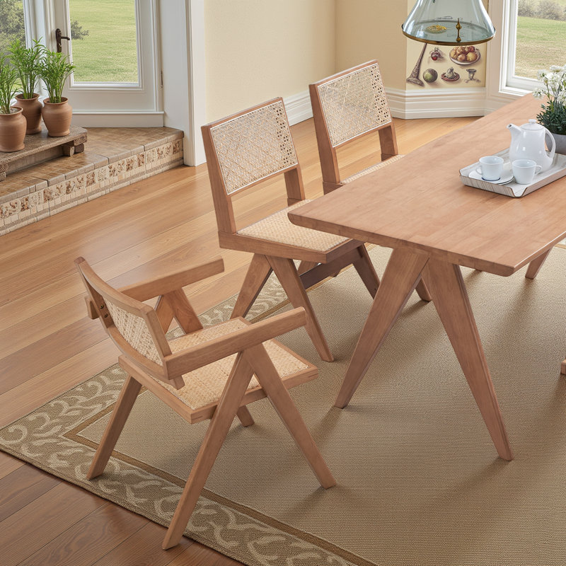 Ensemble de 2 chaises avec accoudoirs en rotin Velentina