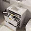Meuble-lavabo cannelé 24 po avec lavabo, meuble-lavabo de style campagne avec tiroirs, blanc-123142761-123142763