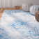 Dip Dye Hand Tufted Wool/Cotton Geometric Rug in Ivory/Blue