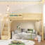 Lit mezzanine peu encombrant avec garde-robe et rangement intégrés-469632413